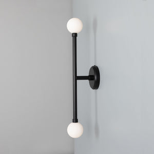 Monto Double Globe Slim Bathroom Wall Light 61cm IP44 - View 3
