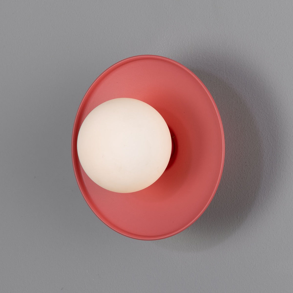 Aosta Brass Disc Bathroom Wall Light with Glass Globe IP65 - View 1