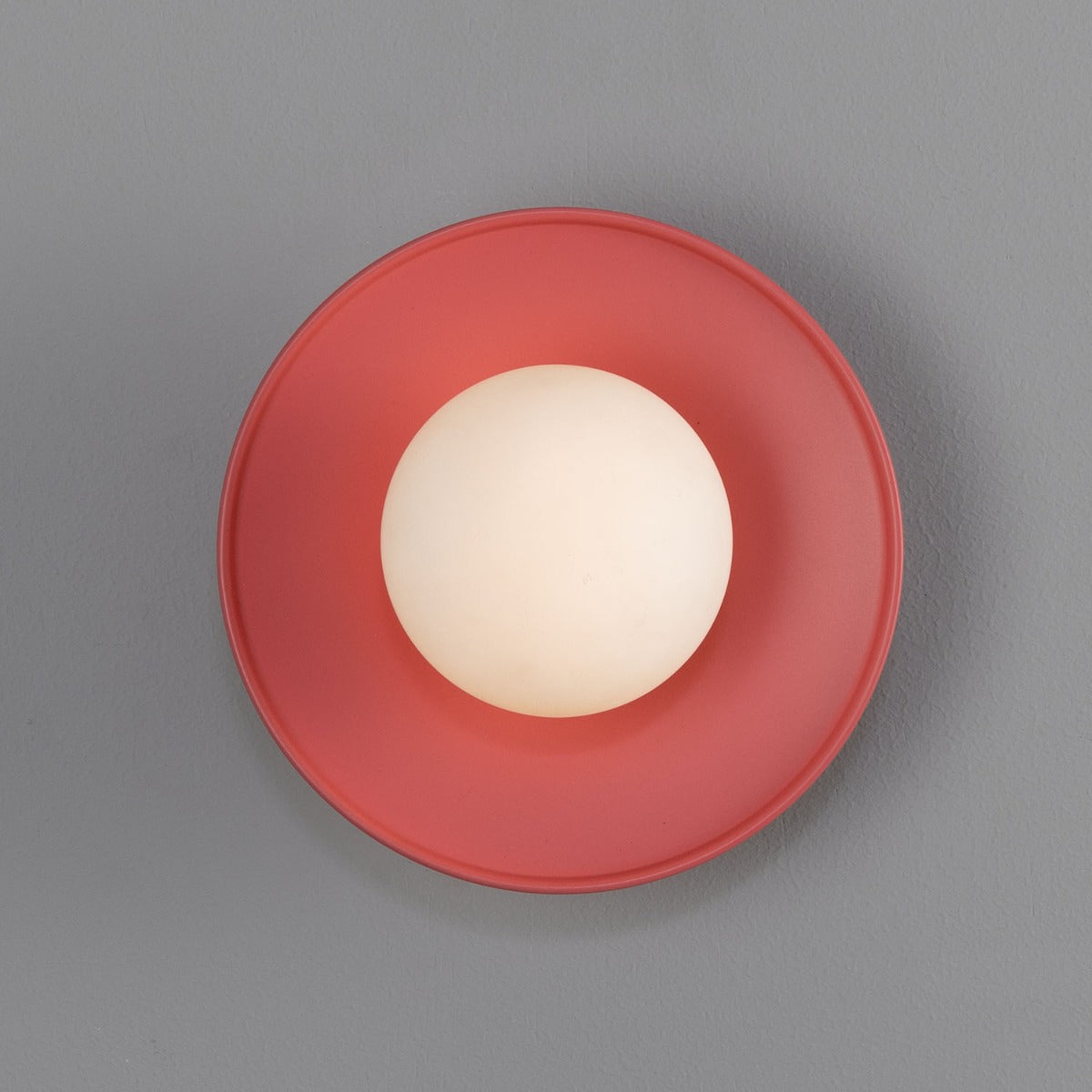 Aosta Brass Disc Bathroom Wall Light with Glass Globe IP65 - View 2