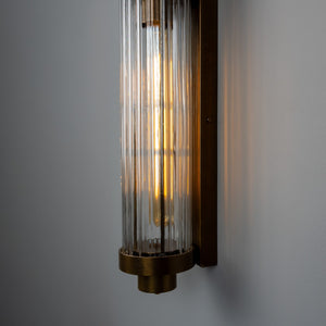 Double Louise Clear Glass Bathroom Wall Light 88cm IP44 - View 3