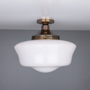 Schoolhouse Traditional Flush Ceiling Light 35cm - View 1