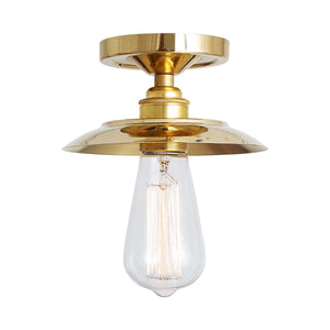 Reznor Brass Industrial Flush Ceiling Light 16cm IP20 - View 3