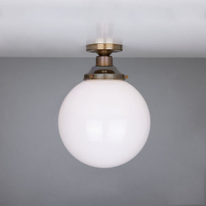 Yerevan Opal Globe Flush Ceiling Light 25cm - View 3