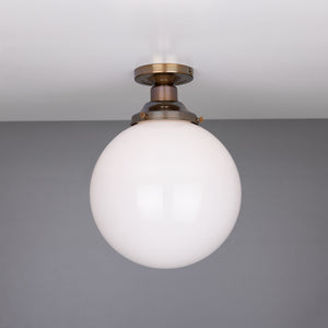 Yerevan Opal Globe Flush Ceiling Light 25cm - View 4