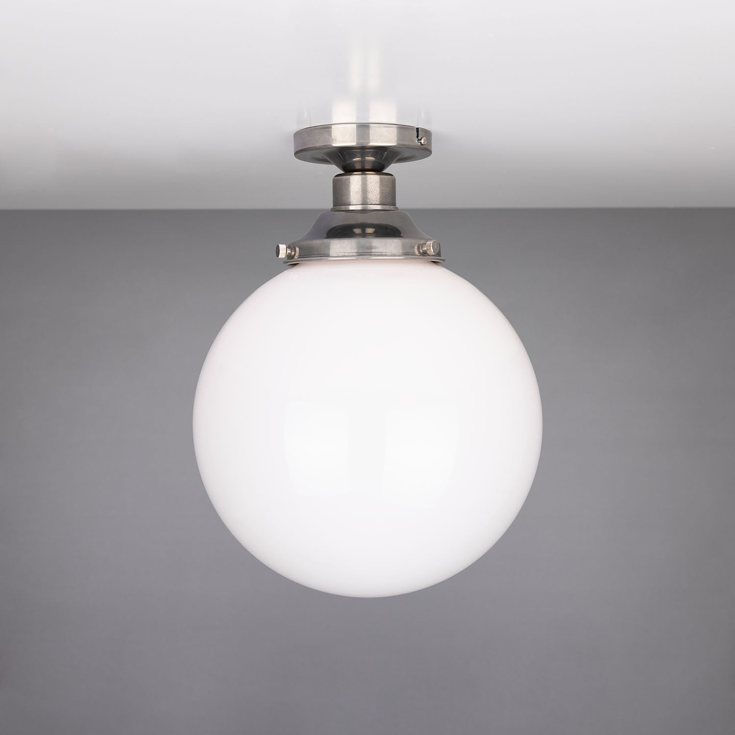 Yerevan Opal Globe Flush Ceiling Light 25cm - View 1