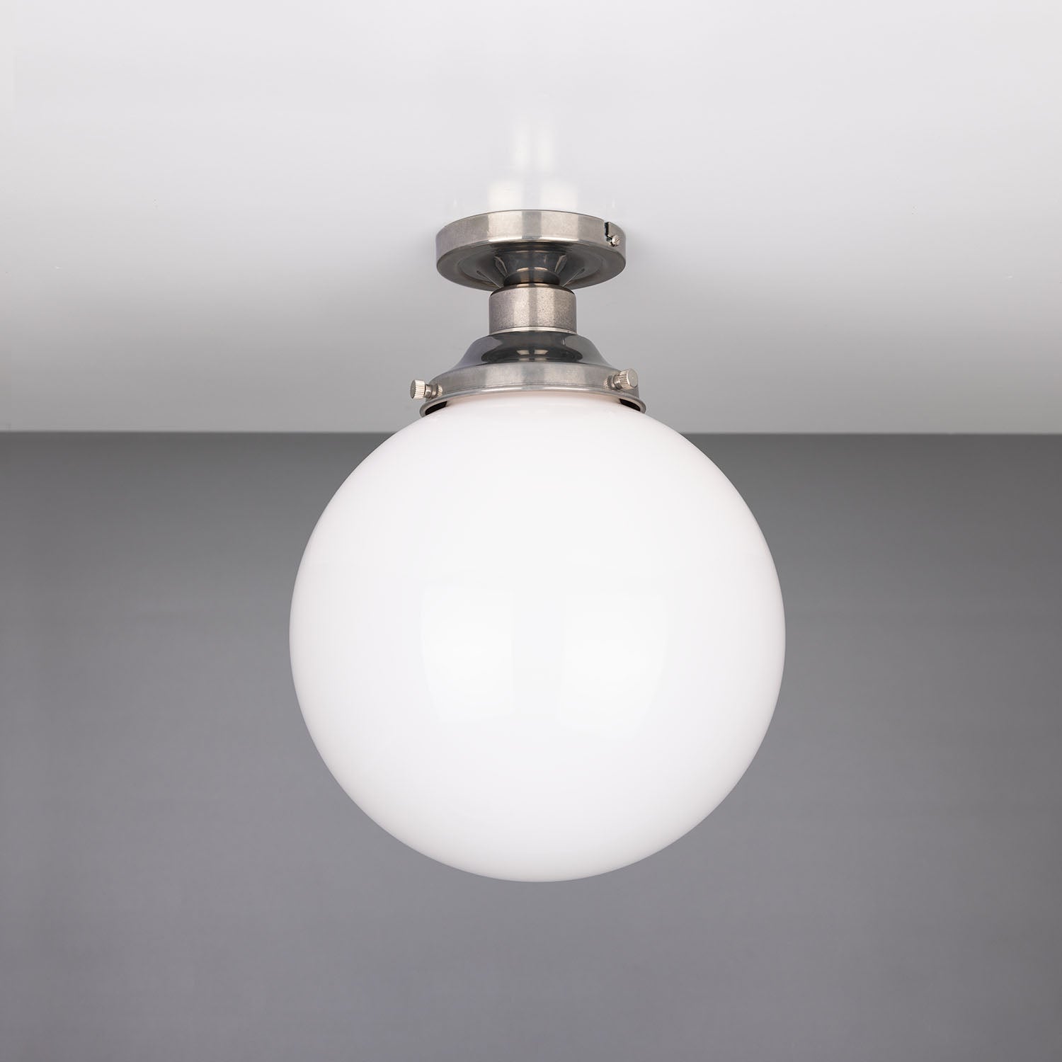 Yerevan Opal Globe Flush Ceiling Light 25cm - View 2
