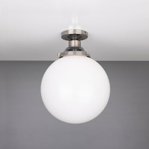 Yerevan Opal Globe Flush Ceiling Light 25cm - View 2