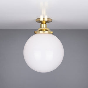 Yerevan Opal Globe Flush Ceiling Light 25cm - View 5