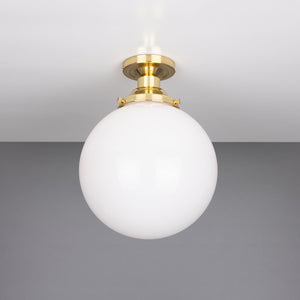 Yerevan Opal Globe Flush Ceiling Light 25cm - View 6