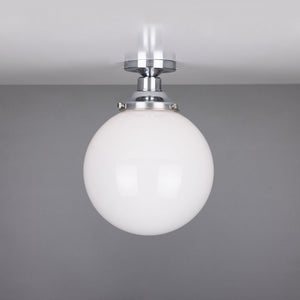 Yerevan Opal Globe Flush Ceiling Light 25cm - View 9