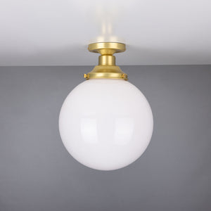 Yerevan Opal Globe Flush Ceiling Light 25cm - View 7