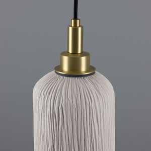 Osier Organic Ceramic Bathroom Pendant Light 11.5cm, Matte White Striped IP44 - View 5