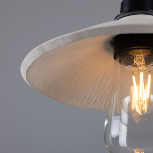 Pyrus Organic Ceramic Bathroom Pendant Light 28cm, Matte White Striped IP44 - View 4