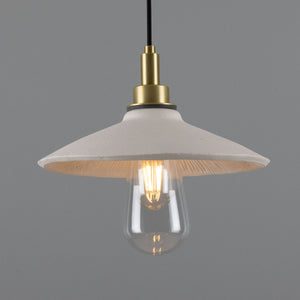 Pyrus Organic Ceramic Bathroom Pendant Light 28cm, Matte White Striped IP44 - View 13