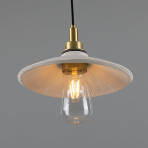 Pyrus Organic Ceramic Bathroom Pendant Light 28cm, Matte White Striped IP44 - View 15