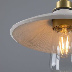 Pyrus Organic Ceramic Bathroom Pendant Light 28cm, Matte White Striped IP44 - View 16