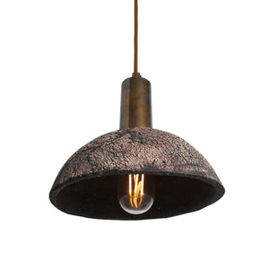 Kauri Organic Ceramic Dome Pendant Light 20cm, Black Clay - View 8
