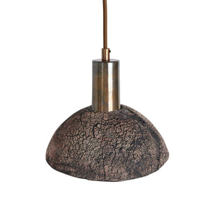 Kauri Organic Ceramic Dome Pendant Light 20cm, Black Clay - View 7