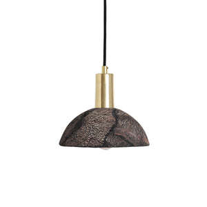 Kauri Organic Ceramic Dome Pendant Light 20cm, Black Clay - View 3