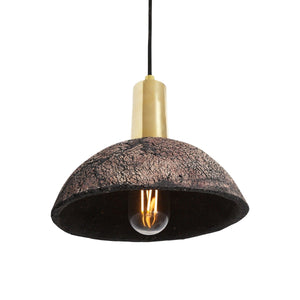 Kauri Organic Ceramic Dome Pendant Light 20cm, Black Clay - View 10