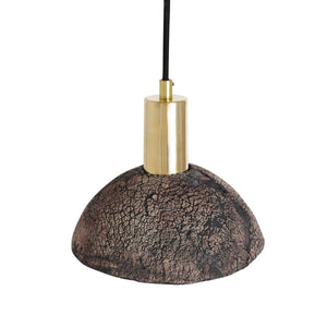 Kauri Organic Ceramic Dome Pendant Light 20cm, Black Clay - View 9