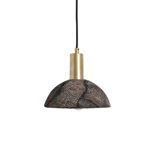 Kauri Organic Ceramic Dome Pendant Light 20cm, Black Clay - View 5