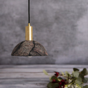 Kauri Organic Ceramic Dome Pendant Light 20cm, Black Clay - View 6