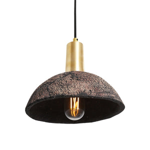 Kauri Organic Ceramic Dome Pendant Light 20cm, Black Clay - View 12