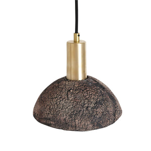 Kauri Organic Ceramic Dome Pendant Light 20cm, Black Clay - View 11