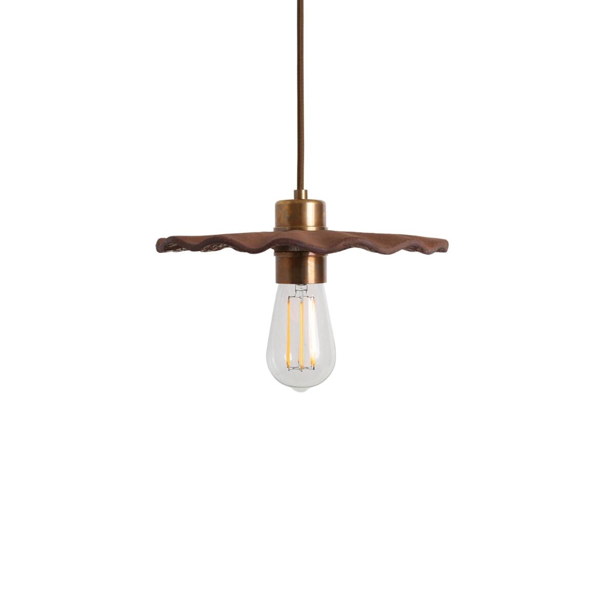 Kapok Organic Ceramic Pendant Light Red Iron 27cm IP20 - Subtle Wear