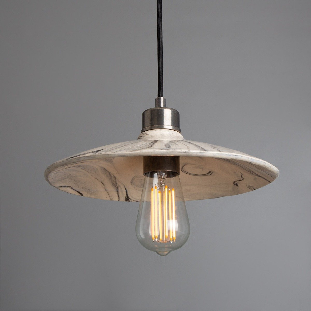 Pyrus Marbled Ceramic Pendant Light 28cm - View 2