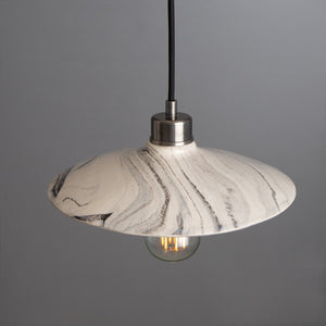 Pyrus Marbled Ceramic Pendant Light 28cm - View 3