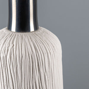 Osier Organic Ceramic Pendant Light 11.5cm, Matte White Striped - View 9