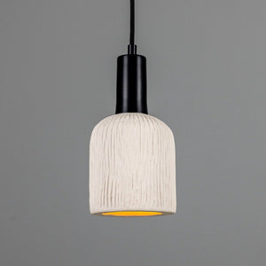 Osier Organic Ceramic Pendant Light 11.5cm, Matte White Striped - View 21