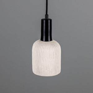 Osier Organic Ceramic Pendant Light 11.5cm, Matte White Striped - View 22