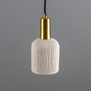 Osier Organic Ceramic Pendant Light 11.5cm, Matte White Striped - View 17