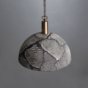 Kauri Organic Ceramic Dome Pendant Light 37cm, Black Clay - View 3