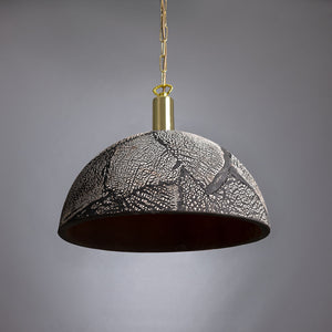 Kauri Organic Ceramic Dome Pendant Light 37cm, Black Clay - View 8