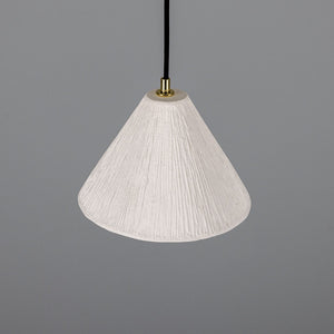 Tilia Organic Ceramic Cone Pendant Light 24cm, Matte White Striped - View 16