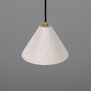 Tilia Organic Ceramic Cone Pendant Light 24cm, Matte White Striped - View 20