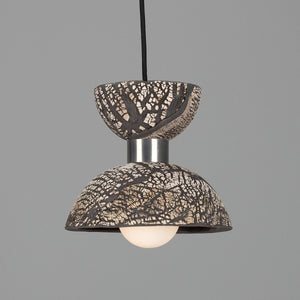 Nakaii Organic Ceramic Pendant Light 20cm, Black Clay - View 1