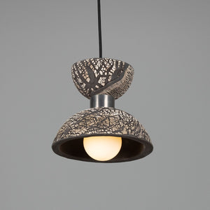 Nakaii Organic Ceramic Pendant Light 20cm, Black Clay - View 3