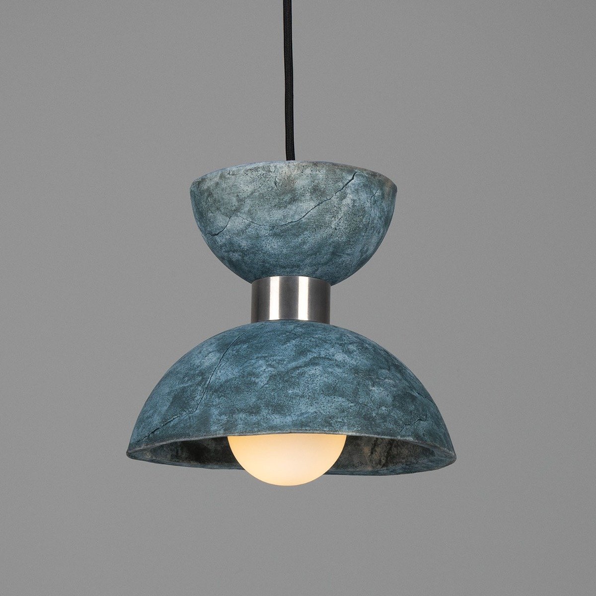 Nakaii Organic Ceramic Pendant Light 20cm, Blue Earth - View 1
