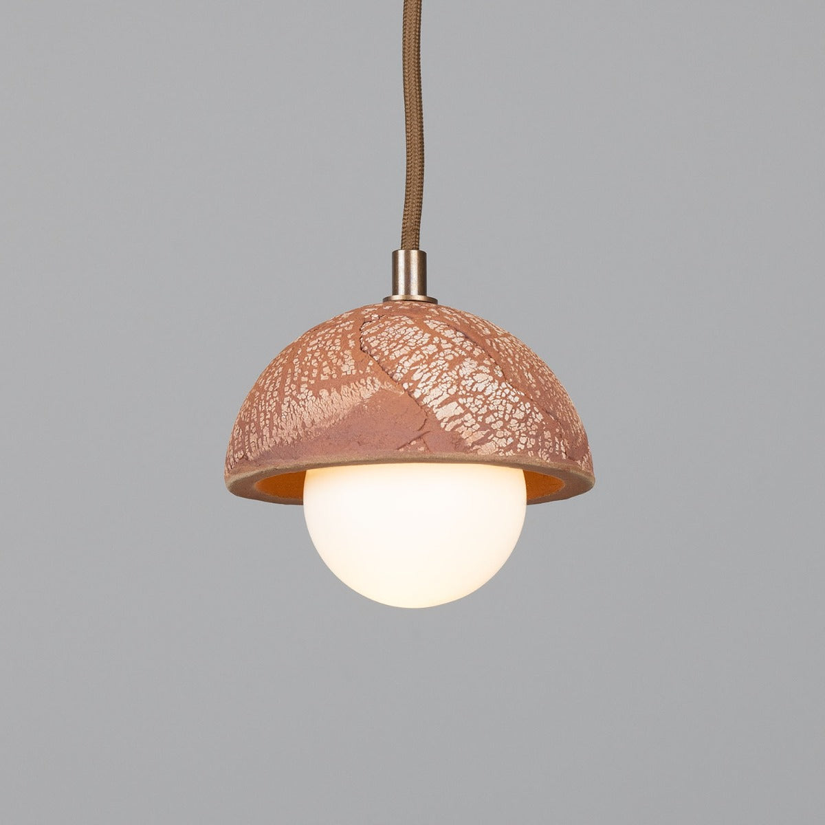 Ferox Small Ceramic Dome Pendant Light 14cm, Red Iron - View 1