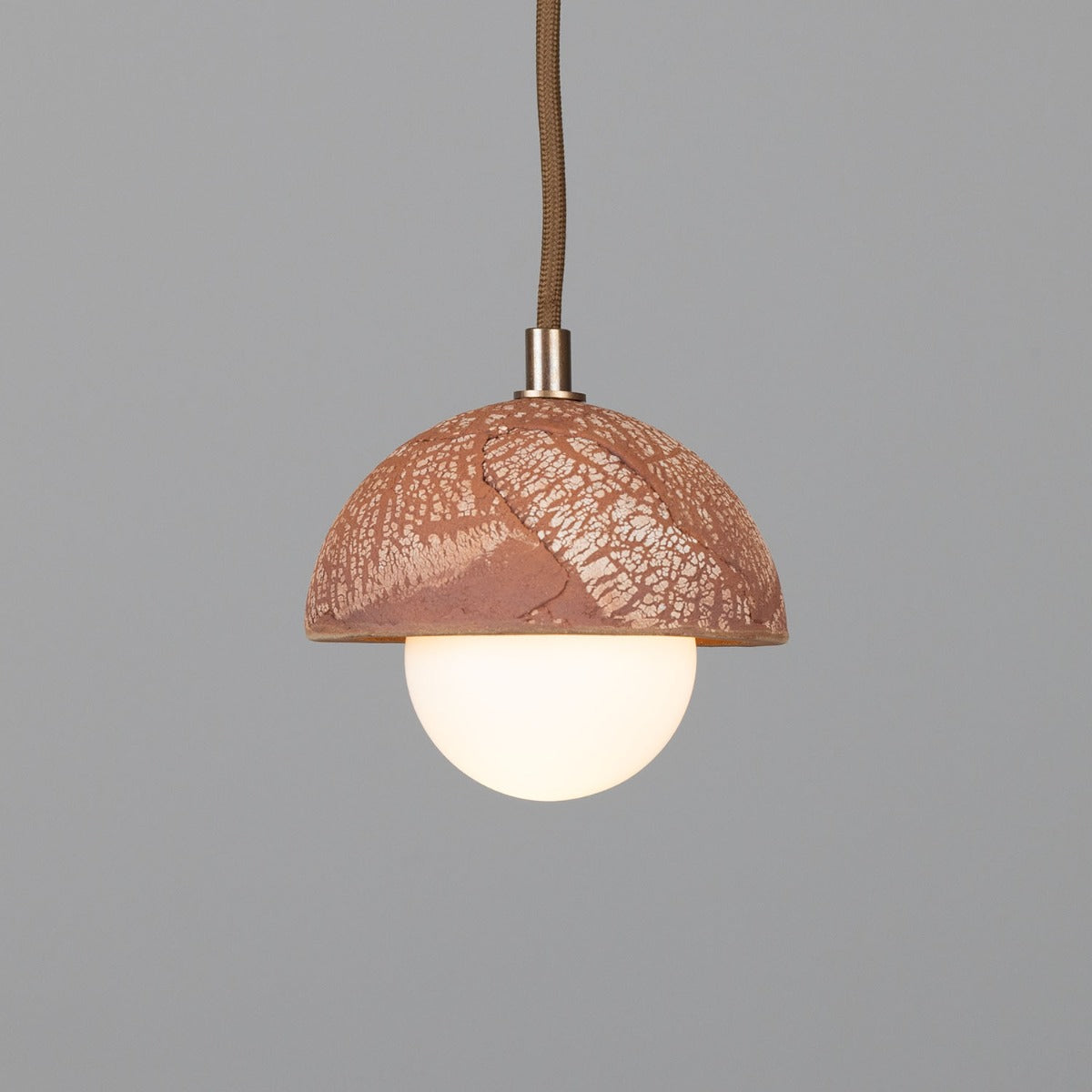 Ferox Small Ceramic Dome Pendant Light 14cm, Red Iron - View 2