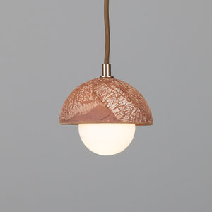 Ferox Small Ceramic Dome Pendant Light 14cm, Red Iron - View 2