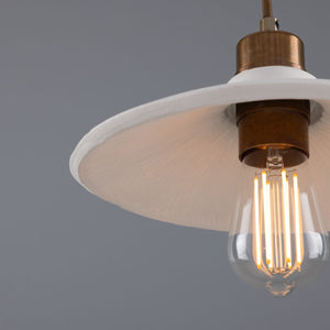 Pyrus Organic Ceramic Pendant Light 28cm, Matte White Striped - View 9
