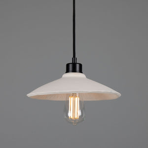 Pyrus Organic Ceramic Pendant Light 28cm, Matte White Striped - View 21