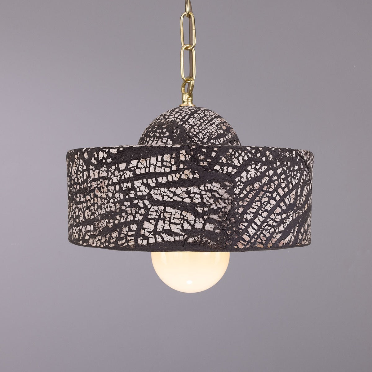 Seville Ceramic Mid-Century Modern Pendant Light, Black Clay - View 2