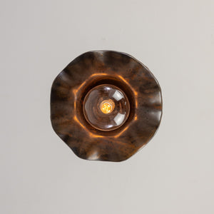 Rivale Pendant Light with Wavy Ceramic Shade, Rust Iron 21cm IP20 - View 7